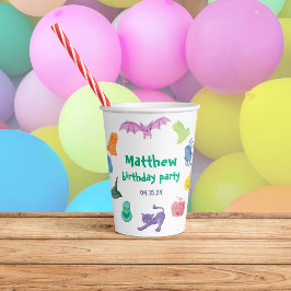 Vasos De Papel fiesta de cumpleaños temática de Halloween