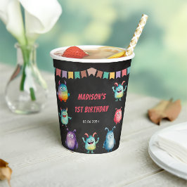 Vasos De Papel Fiesta de cumpleaños temática de pequeños monstruo
