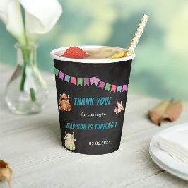 Vasos De Papel Fiesta de cumpleaños temática de pequeños monstruo