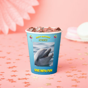 Vasos De Papel Fiesta de delfines con salpicaduras