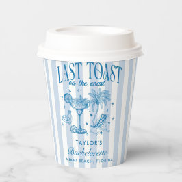 Vasos De Papel Fiesta de Despedida Costera Cóctel Moderno Azul