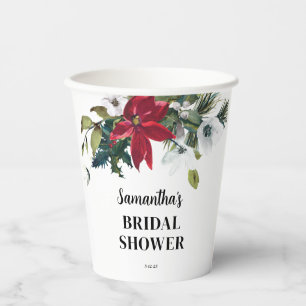 Vasos De Papel Fiesta de Despedida de Soltera con Poinsettia de I