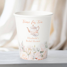 Vasos De Papel Fiesta de Despedida de Soltera con Té de Rosas de