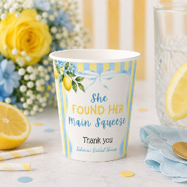 Vasos De Papel Fiesta de Despedida de Soltera Floral Azul Raya Ma