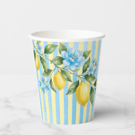 Vasos De Papel Fiesta de Despedida de Soltera Floral Blue Lemon M