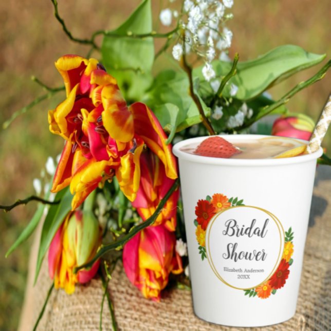 Vasos De Papel Fiesta de Despedida de Soltera Flores de Otoño (Subido por el creador)