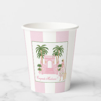 Vasos De Papel Fiesta de Despedida de Soltera Preppy Palm Beach
