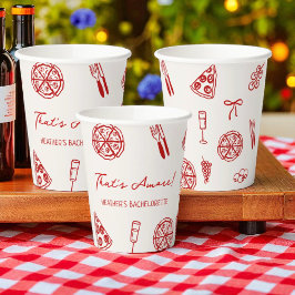 Vasos De Papel Fiesta de Despedida de Soltera That's Amore Italia