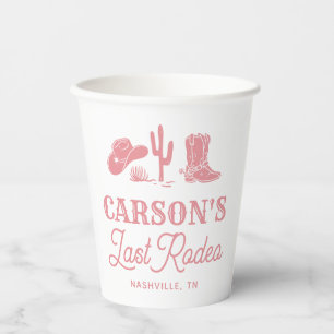 Vasos De Papel Fiesta de Despedida de Soltera Vaquera Último Rode