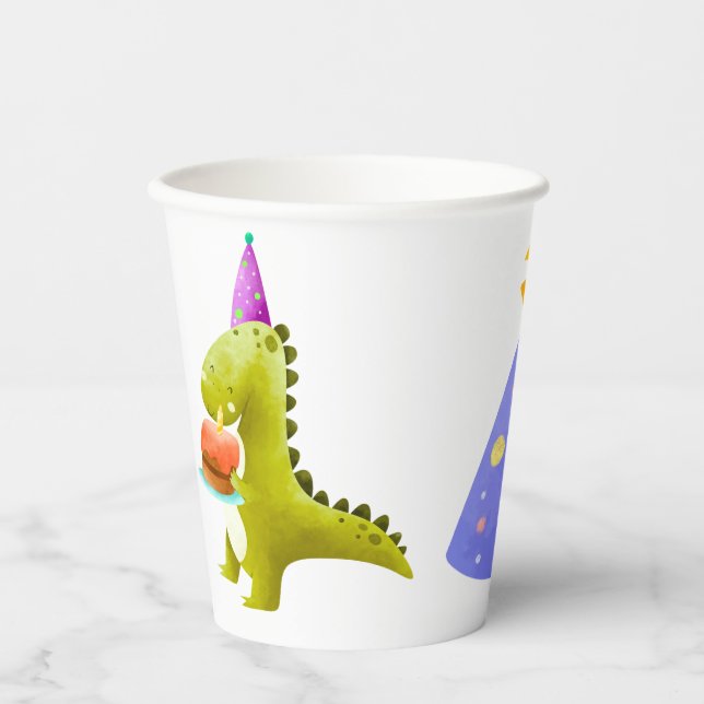 Vasos De Papel Fiesta de dinosaurios (Anverso)