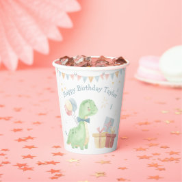 Vasos De Papel Fiesta de dinosaurios Cute Happy Birday