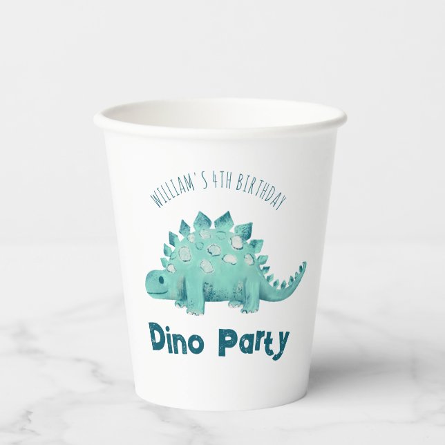 Vasos De Papel Fiesta de dinosaurios para niños cumpleaños (Anverso)