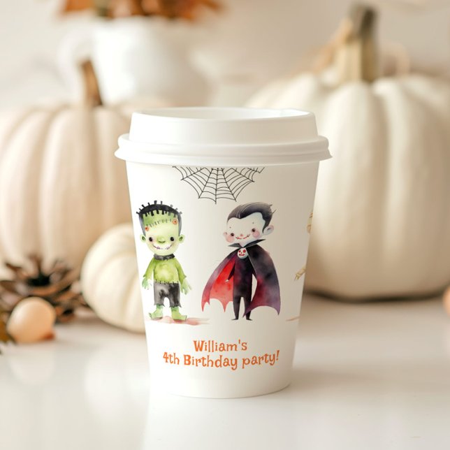 Vasos De Papel Fiesta de disfraces de monstruo lindo Halloween (Subido por el creador)