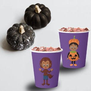 Vasos De Papel Fiesta de Disfraces para Niños de Halloween
