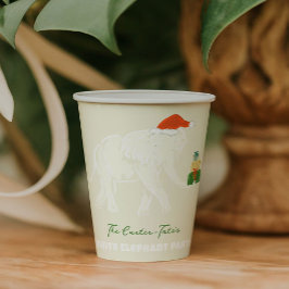 Vasos De Papel Fiesta de elefante blanco festivo ilustrado