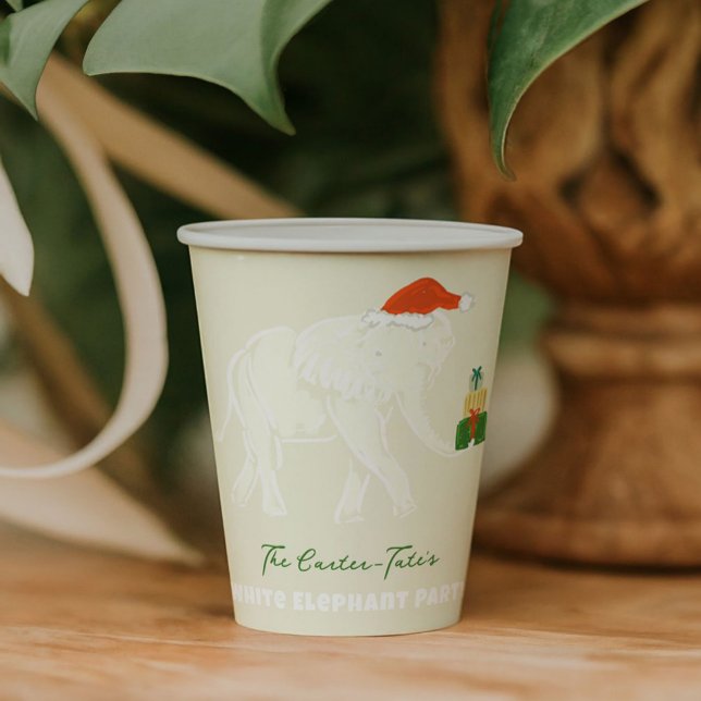 Vasos De Papel Fiesta de elefante blanco festivo ilustrado (Festive White Elephant Party Illustrated Paper Cups)