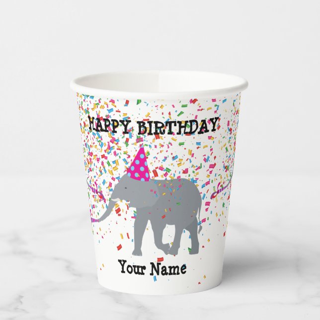 Vasos De Papel Fiesta de elefantes - Animales en la fiesta de cum (Izquierda)