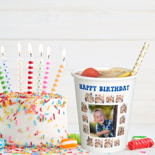 Vasos De Papel Fiesta de fotografía personalizado Animales Tema N