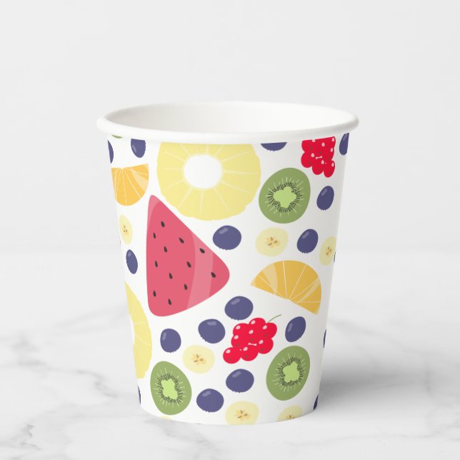 Vasos De Papel Fiesta de frutas - (Anverso)