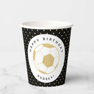 Vasos De Papel Fiesta de fútbol Deportes nombre personalizado en 