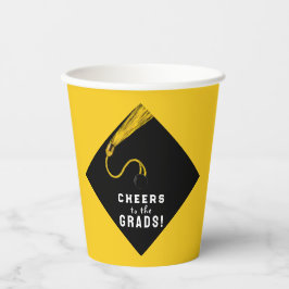 Vasos De Papel Fiesta de Graduación Amarillo