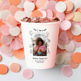 Vasos De Papel Fiesta de Graduación Arco Moderno Foto Dibujada a 