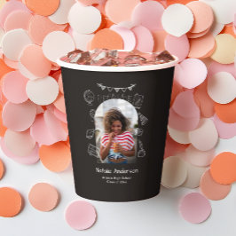 Vasos De Papel Fiesta de Graduación Arco Negro Moderno Foto Dibuj