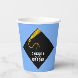 Vasos De Papel Fiesta de Graduación Azul Claro