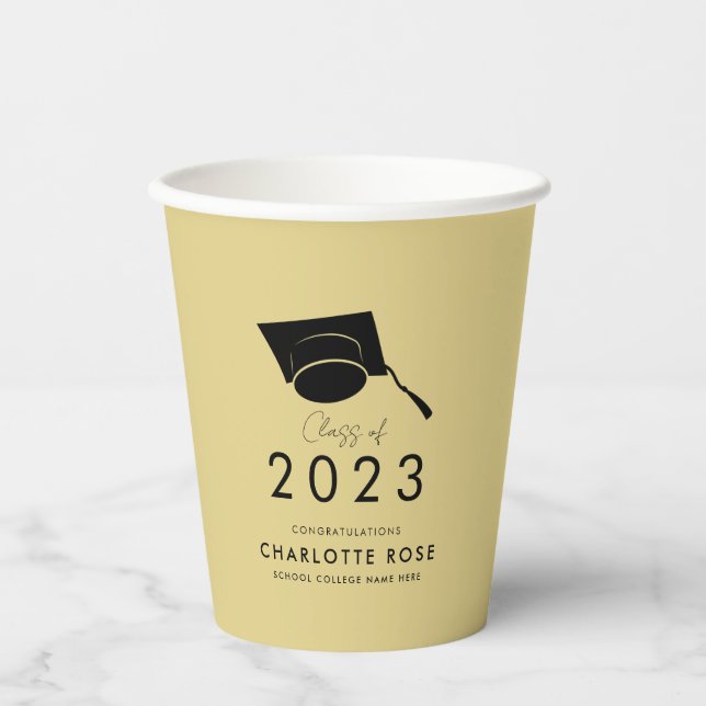Vasos De Papel Fiesta de Graduación Clase 2026 Script (Anverso)