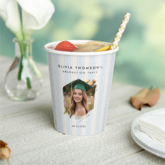 Vasos De Papel Fiesta de Graduación con Foto Personalizada
