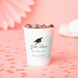 Vasos De Papel Fiesta de Graduación con Nombre Personalizado y Añ