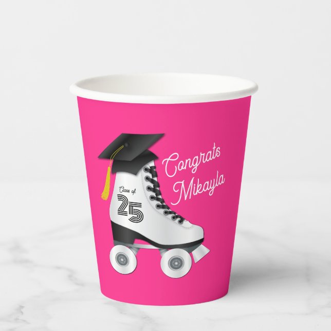 Vasos De Papel Fiesta de graduación de patinaje sobre patinaje de (Anverso)