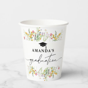 Vasos De Papel Fiesta de Graduación del Boho de Wildflowers