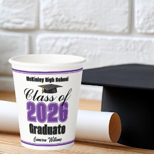 Vasos De Papel Fiesta de graduación personalizada de la clase de 