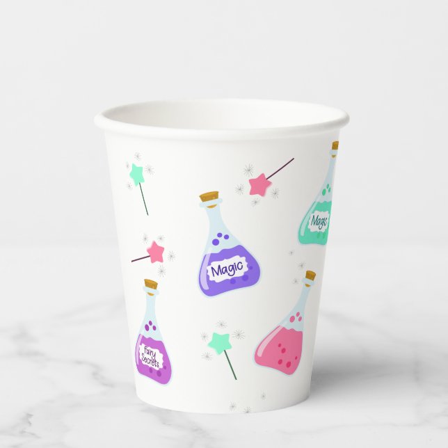Vasos De Papel Fiesta de hadas mágicas | Celebración del cumpleañ (Anverso)