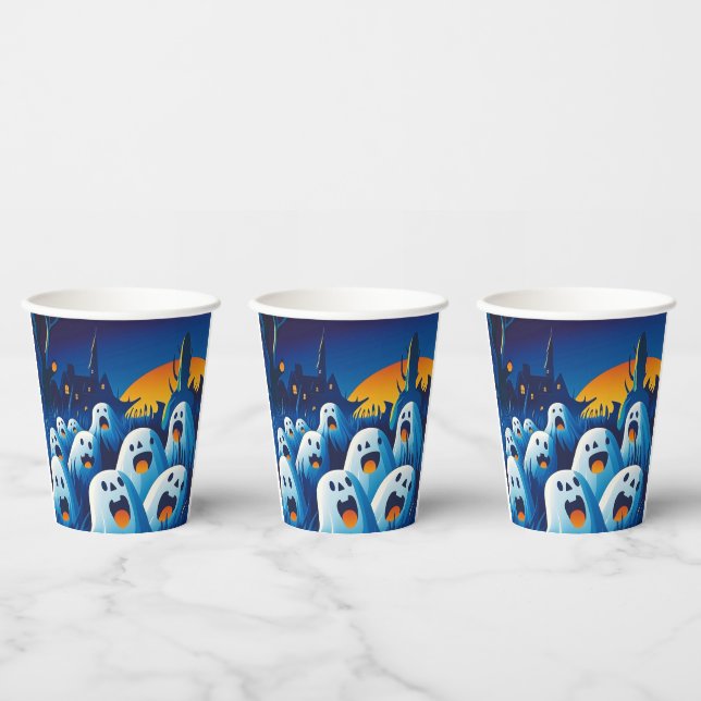 Vasos De Papel Fiesta de Halloween (Multi)