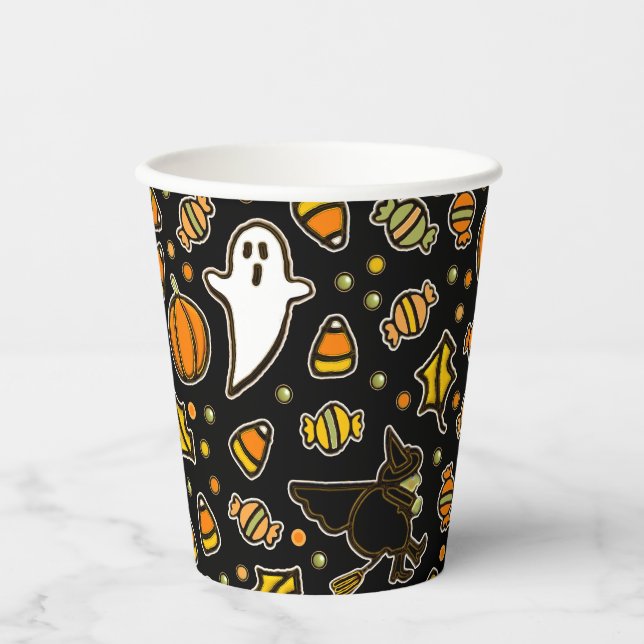Vasos De Papel Fiesta de Halloween (Anverso)