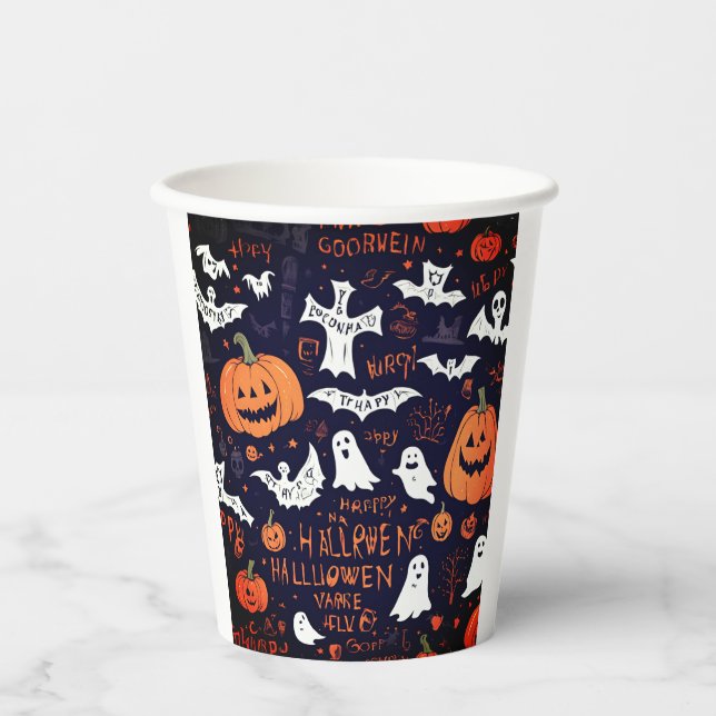 Vasos De Papel Fiesta de Halloween (Anverso)