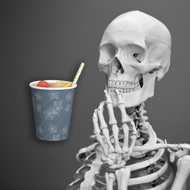 Vasos De Papel Fiesta de Halloween con telarañas grises (Gray spider webs Halloween party Paper Cups)