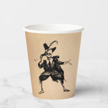 Fiesta de Halloween Dancing Skeleton Gothic Vintag