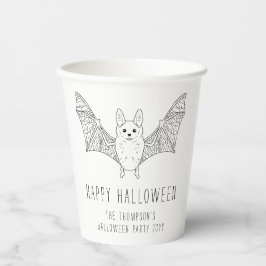 Vasos De Papel Fiesta de Halloween personalizada con arte de líne