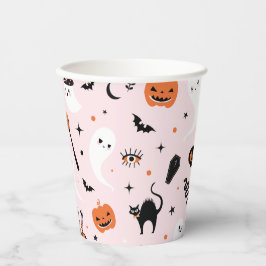 Vasos De Papel Fiesta de Halloween Rosa