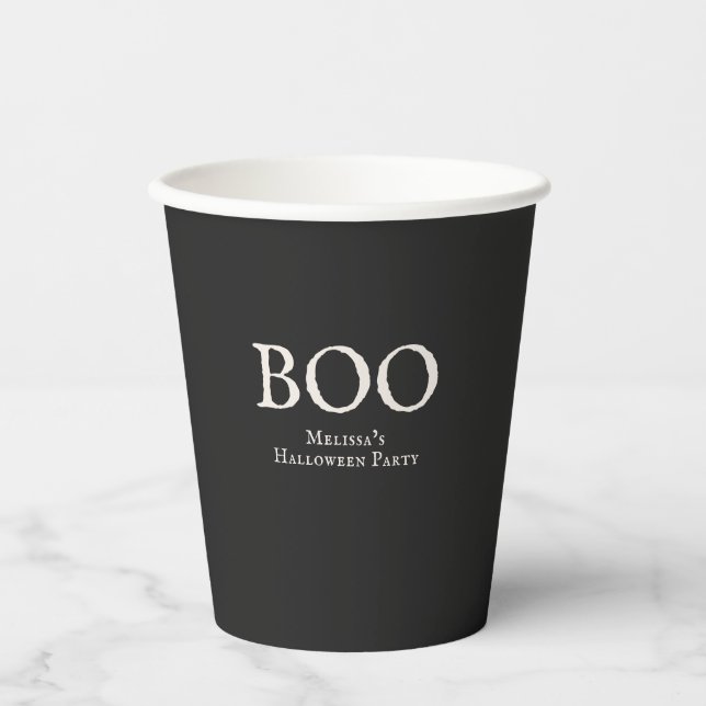 Vasos De Papel Fiesta de Halloween Vintage Boo (Anverso)