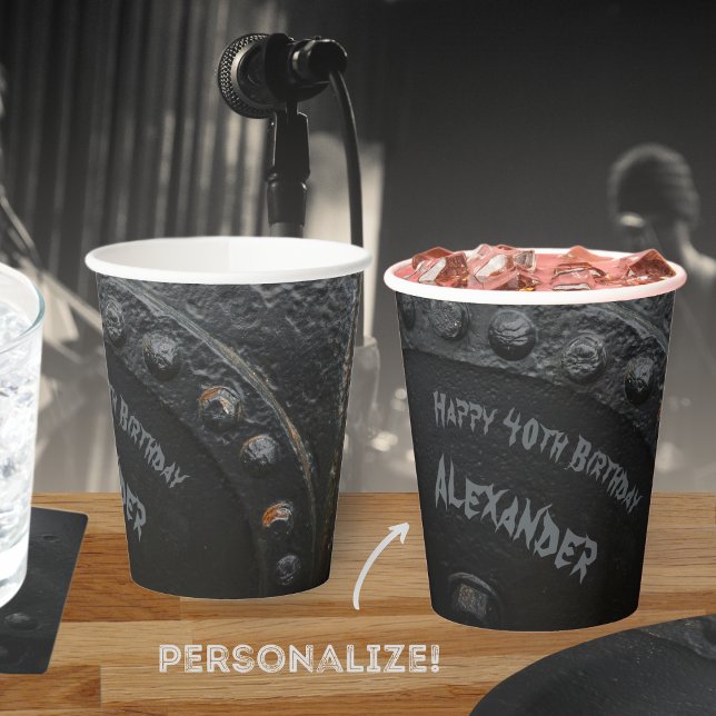 Vasos De Papel Fiesta de hombre de estilo industrial metalizado n (Subido por el creador)