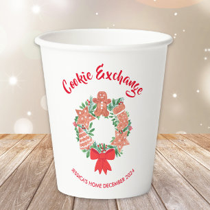 Vasos De Papel Fiesta de intercambio de cookies de Navidades de v