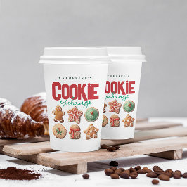 Vasos De Papel Fiesta de intercambio de cookies de vacaciones de 