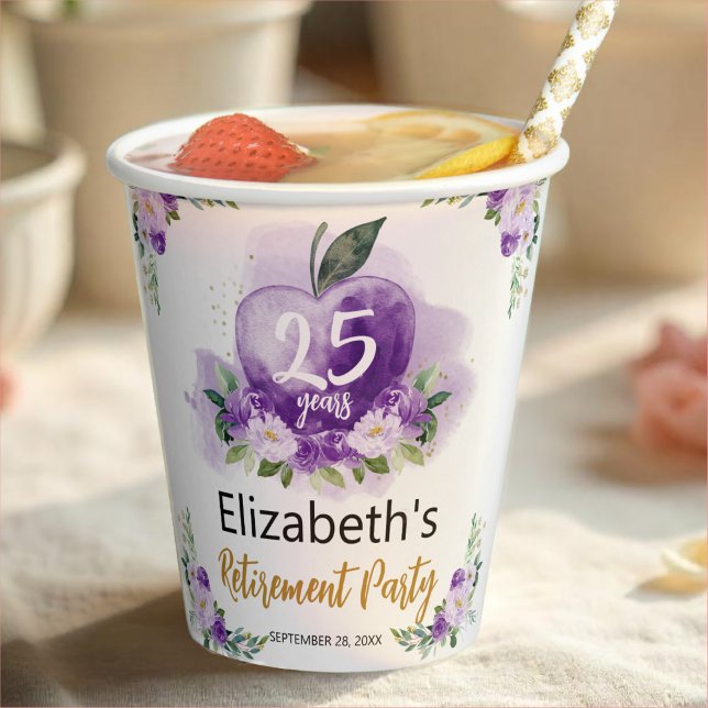 Vasos De Papel Fiesta de Jubilación de Maestros Florales de Apple (Subido por el creador)