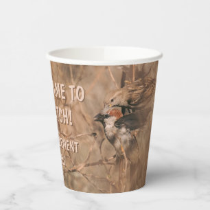 Vasos De Papel Fiesta de jubilación de observador de aves con páj