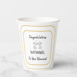 Vasos De Papel Fiesta de Jubilación Felicitaciones Personalizadas