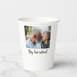 Vasos De Papel Fiesta de Jubilación Foto Personalizada Jubilado P